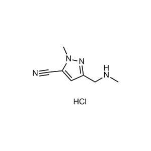 1-Methyl-3-((methylamino)methyl)-1H-pyrazole-5-carbonitrile hydrochloride,1-methyl-3-((methylamino)methyl)-1H-pyrazole-5-carbonitrilehydrochloridesalt