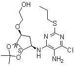 2-[[(3aR,4S,6R,6aS)-6-[[5-氨基-6-氯-2-(丙硫基)-4-嘧啶基]氨基]四氫-2,2-二甲基-4H-環(huán)戊烯并-1,3-二惡茂-4-基]氧基]乙醇,2-[[(3aR,4S,6R,6aS)-6-[[5-Amino-6-chloro-2-(propylthio)-4-pyrimidinyl]amino]tetrahydro-2,2-dimethyl-4H-cyclopenta-1,3-dioxol-4-yl]oxy]-ethanol