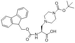 (S)-4-[2-羧基-2-(9H-芴-9-甲氧基羰基氨基)-乙基]-哌嗪-1-羧酸叔丁酯,Fmoc-Ala(piperazinyl-Boc)-OH