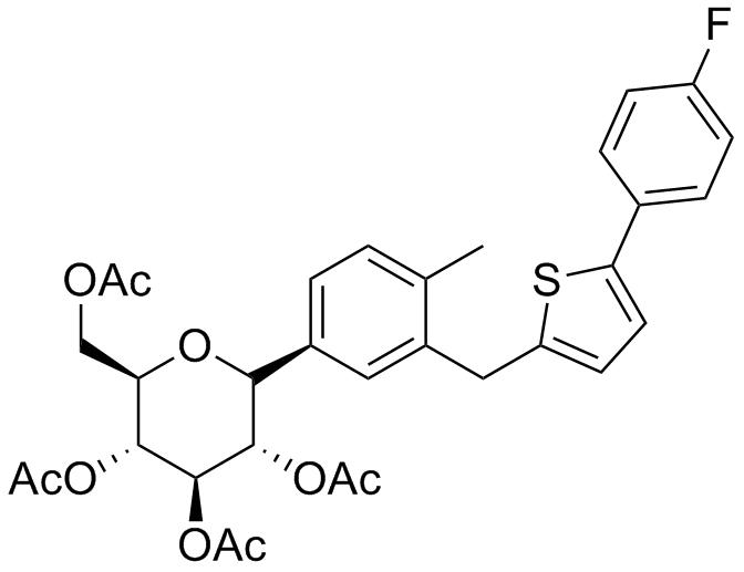(2R,3R,4R,5S,6R)-2-(acetoxymethyl)-6-(3-((5-(4-fluorophenyl)thiophen-2-yl)methyl)-4-methylphenyl)tetrahydro-2H-pyran-3,4,5-triyl triacetate