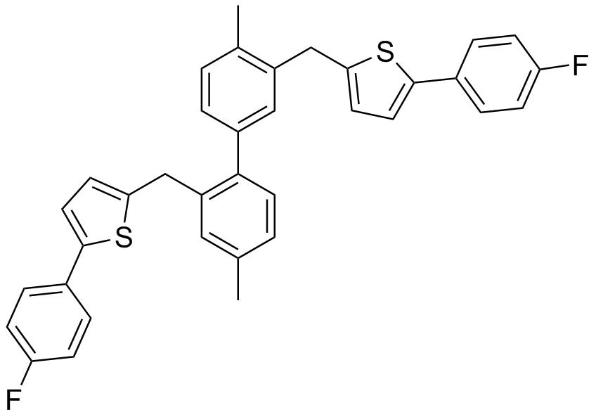 5,5'-(4,4'-dimethylbiphenyl-2,3'-diyl)bis(methylene)bis(2-(4-fluorophenyl)thiophene)