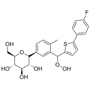 (2R,3R,4R,5S,6R)-2-(3-((5-(4-fluorophenyl)thiophen-2-yl)(hydroperoxy)methyl)-4-methylphenyl)-6-(hydroxymethyl)tetrahydro-2H-pyran-3,4,5-triol