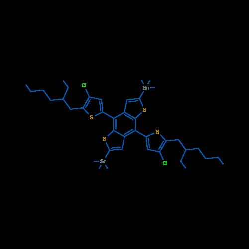 (4,8-二(4-氯-5-(2-乙基己基)噻吩-2-基)苯并[1,2-b:4,5-b']二噻吩-2,6-二基)双三甲基锡,(4,8-Bis(4-chloro-5-(2-ethylhexyl)thiophen-2-yl)benzo[1,2-b:4,5-b']dithiophene-2,6-diyl)bis(trimethylstannane)