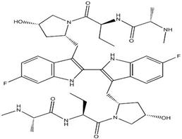 (2S,2'S)-N,N'-[(6,6'-Difluoro[2,2'-bi-1H-indole]-3,3'-diyl)bis[methylene[(2R,4S)-4-hydroxy-2,1-pyrro