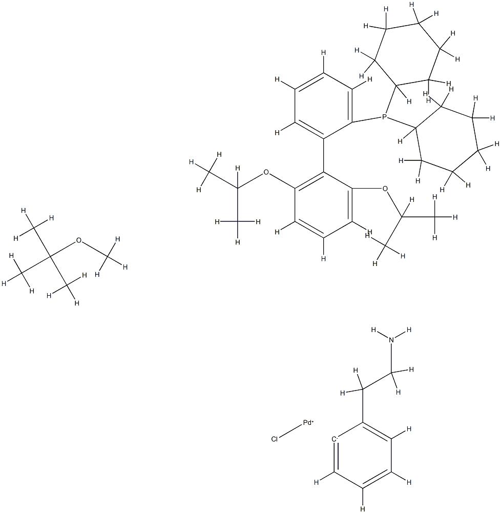 氯(2 -二环己膦基-2',6'-二I -丙氧基- 1,1'-联苯)[2- (2-氨基乙基苯基)]钯(Ⅱ),甲基叔丁基醚,Chloro(2-dicyclohexylphosphino-2',6'-di-i-propoxy-1,1'-biphenyl)[2-(2-aMinoethylphenyl)]palladiuM(II), Methyl-t-butylether adduct,98% ?RuPhos Palladacycle