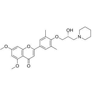 (R)-2-(4-(2-hydroxy-3-(piperidin-1-yl)propoxy)-3,5-dimethylphenyl)-5,7-dimethoxy-4H-chromen-4-one