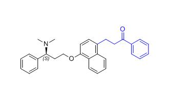 达泊西汀杂质04（消旋）,(S)-3-(4-(3-(dimethylamino)-3-phenylpropoxy)naphthalen-1-yl)-1-phenylpropan-1-one D-tartrate