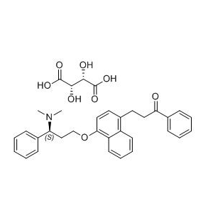 达泊西汀杂质04（酒石酸盐）,(S)-3-(4-(3-(dimethylamino)-3-phenylpropoxy)naphthalen-1-yl)-1-phenylpropan-1-one D-tartrate