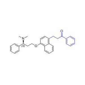 达泊西汀杂质04（消旋）,(S)-3-(4-(3-(dimethylamino)-3-phenylpropoxy)naphthalen-1-yl)-1-phenylpropan-1-one D-tartrate