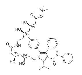 阿托伐他汀钙杂质53,tert-butyl (3R,5R)-7-((3R,5R)-7-(2-(4-fluorophenyl)-5-isopropyl-3-phenyl-4-(phenylcarbamoyl)-1H-pyrrol-1-yl)-3,5-dihydroxyheptanamido)-3,5-dihydroxyheptanoate