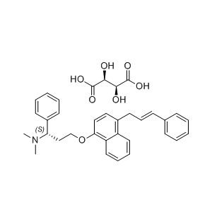 達(dá)泊西汀雜質(zhì)05（酒石酸鹽）,(S,E)-3-((4-cinnamylnaphthalen-1-yl)oxy)-N,N-dimethyl-1-phenyl propan-1-amine D-tartrate