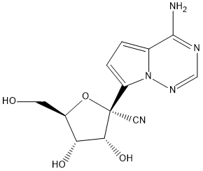 GS-441524,(2R,3R,4S,5R)-2-(4-aminopyrrolo[2,1-f][1,2,4]triazin-7-yl)-3,4-dihydroxy-5-(hydroxymethyl)tetrahydrofuran-2-carbonitrile (GS-441524)