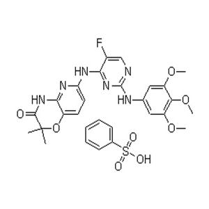 6-[[5-氟-2-[(3,4,5-三甲氧基苯基)氨基]-4-嘧啶基]氨基]-2,2-二甲基-2H-吡啶并[3,2-b]-1,4-恶嗪-3(4H)-酮苯磺酸盐,R-406