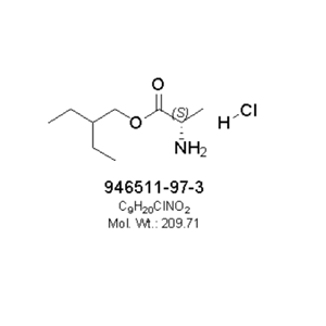 2-乙基丁基-L-丙氨酸酯盐酸盐,(S)-2-ethylbutyl 2-aminopropanoate hydrochloride