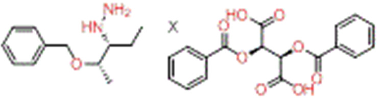[S-(R',R')]-2,3-双(苯甲酰氧基)丁二酸和 [S-(R',R')]-[1-乙基-2-(苯基甲氧基)丙基]肼的化合物,[S-(R',R')]-2,3-Bis(benzoyloxy)butanedioic acid compd. with [S-(R',R')]-[1-ethyl-2-(phenylmethoxy)propyl]hydrazine