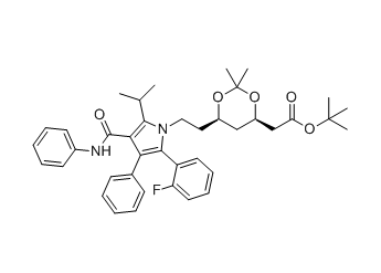 阿托伐他汀钙杂质36,tert-butyl 2-((4R,6R)-6-(2-(2-(2-fluorophenyl)-5-isopropyl-3-phenyl-4-(phenylcarbamoyl)-1H-pyrrol-1-yl)ethyl)-2,2-dimethyl-1,3-dioxan-4-yl)acetate