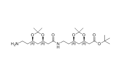 阿托伐他汀钙杂质62,tert-butyl 2-((4R,6R)-6-(2-(2-((4R,6R)-6-(2-aminoethyl)-2,2-dimethyl-1,3-dioxan-4-yl)acetamido)ethyl)-2,2-dimethyl-1,3-dioxan-4-yl)acetate