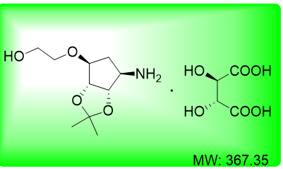 2-[[(3aR,4S,6R,6aS)-6-氨基四氢-2,2-二甲基-4H-环戊并-1,3-二恶茂-4-基]氧基]-乙醇 L-酒石酸盐,2-((3aR,4S,6R,6aS)-6-amino-2,2-dimethyltetrahydro-3aH-cyclopenta[d][1,3]dioxol-4-yloxy)ethanol L-tataric acid
