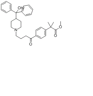 2-[4-[4-[4-(羟基二苯甲基)-1-哌啶基]-1-氧代丁基]苯基]-2,2-二甲基乙酸甲酯,Methyl-4-4(4-hydroxy diphenyl-methyl)-piperidine-1-oxobutyl-2-2-dimethyl phenyl
