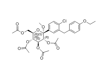 達(dá)格列凈雜質(zhì)28,(2S,3R,4S,5R,6R)-6-(acetoxymethyl)-2-(4-chloro-3-(4-ethoxybenzyl)phenyl)-2-methoxytetrahydro-2H-pyran-3,4,5-triyl triacetate