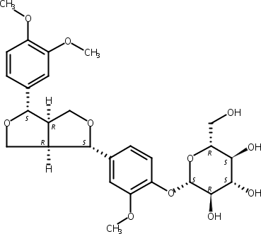 松脂素单甲基醚-4-O-β-D-葡萄糖苷,(+)-Pinoresinol monomethyl ether 4-O-β-D-glucoside