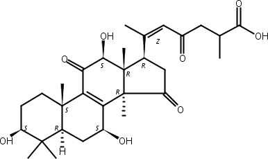 3β,7β,12β-三羟基-11,15,23-三羰基-羊毛甾-8,20-二烯-26-酸,(3β,7β,12β,20Z )- 3,7,12- trihydroxy-11,15,23-trioxo-lanost-8,20-dien-26-oic acid