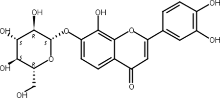 3’,4’,8-三羟基黄酮-7-O-β-D-葡萄糖苷,2-(3,4-dihydroxyphenyl)-7-(β-D-glucopyranosyloxy)-8-hydroxy-4H-1-benzopyran-4-one