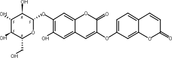 7-O-β-D-葡萄糖基去甲西瑞香素,demethyldaphnoretin-7-O-β-Dglucopyranoside;demethyldaphnoretin-7-O-glucoside