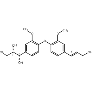 7'R,8'R-2,2'-二甲氧基-4-3-(3-羥丙烯基)-4'-(1,2,3-三羥丙基)聯(lián)苯醚