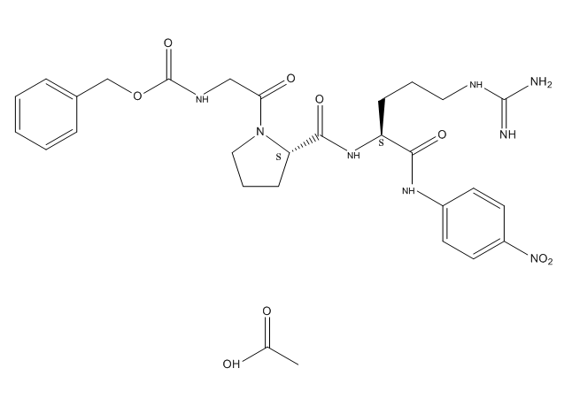 Z-甘氨酰-L-脯氨酰-L-精氨酰對(duì)硝基苯胺醋酸鹽,L-Argininamide, N-[(phenylmethoxy)carbonyl]glycyl-L-prolyl-N-(4-nitrophenyl)-, diacetate