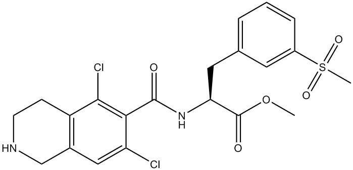 (S)-2-(5,7-二氯-1,2,3,4-四氢异喹啉-6-甲酰胺)-3-(3-(甲基磺酰基)苯基)丙酸甲酯,methyl (S)-2-(5,7-dichloro-1,2,3,4-tetrahydroisoquinoline-6-carboxamido)-3-(3-(methylsulfonyl)phenyl)propanoate