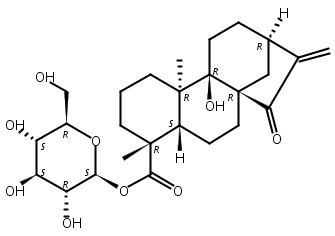 对映-9-羟基-15-氧代-16-贝壳杉烯-19-酸 beta-D-吡喃葡萄糖酯,ent-9-Hydroxy-15-oxo-16-kauren-19-oic acid beta-D-glucopyranosyl ester