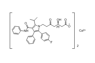 阿托伐他汀钙杂质48；钙盐,((R)-7-(2-(4-fluorophenyl)-5-isopropyl-3-phenyl-4-(phenylcarbamoyl)-1H-pyrrol-1-yl)-3-hydroxy-5-oxoheptanoate) calcium(II)
