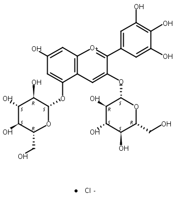 氯化飞燕草素-3,5-O-二葡萄糖苷,Delphinidin-3,5-O-diglucoside chloride