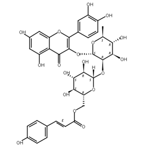 3-O-{2-O-[6-O-(p羟基-反-香豆酰)-葡萄糖基]-鼠李糖基}槲皮素