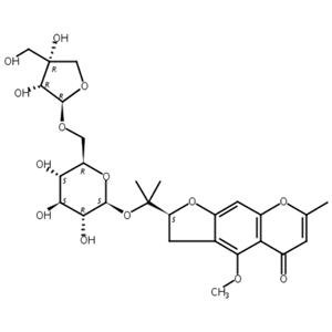 5-O-甲基维斯阿米醇-4′-O-β-D-呋喃芹糖基-(1→6)-β-D-吡喃葡萄糖苷,5-O-Methylvisammioside, 6′′-O-apiosyl-