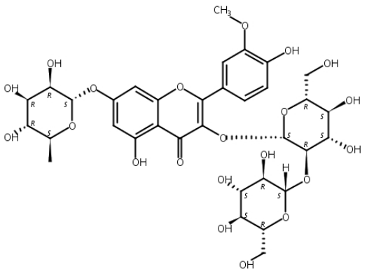 异鼠李素-3-O-槐二糖-7-O-鼠李糖苷,Isorhamnetin 3-sophoroside-7-rhamnoside