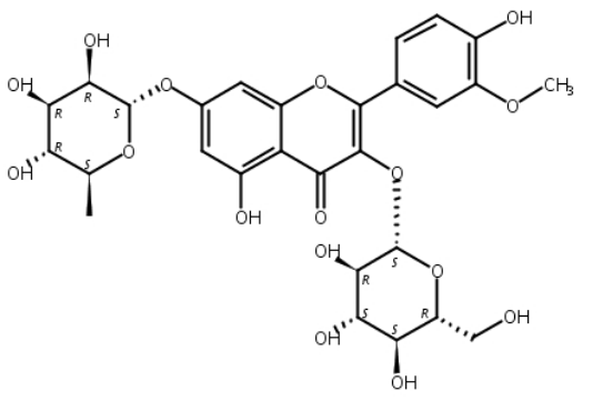 異鼠李素-3-O-葡萄糖-7-O-鼠李糖苷,Isorhamnetin 3-glucoside-7-rhamnoside