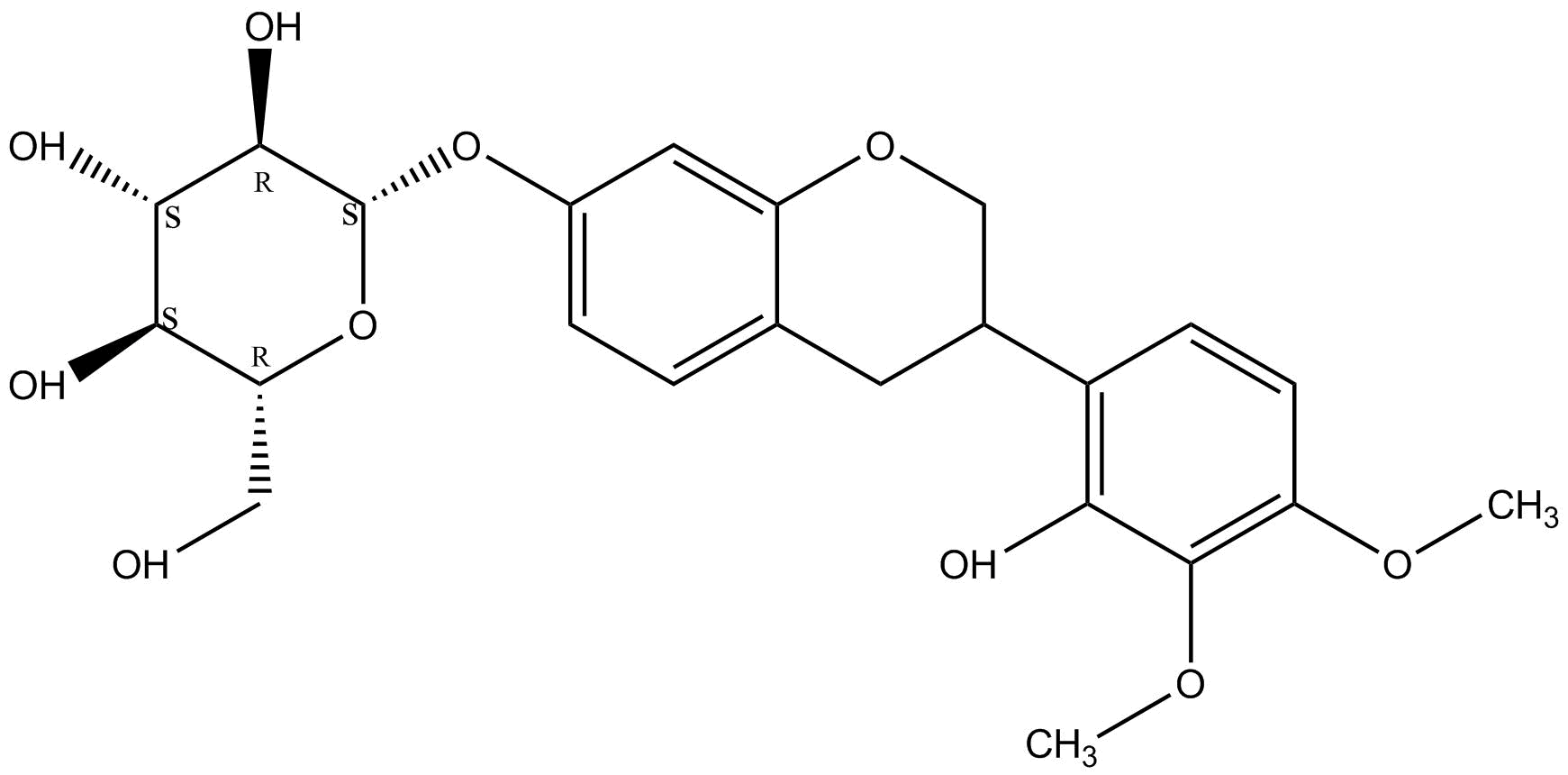 黄芪异黄烷苷,7,2'-Dihydroxy-3',4'-dimethoxyisoflavan 7-O-β-D-glucoside