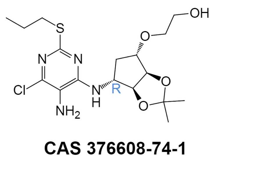 替格瑞洛杂质,(1S,2S,3R,5S)-3-((3-((1R,2S)-2-(3,4-difluorophenyl)cyclopropyl)-5-(propylthio)-3H-[1,2,3]triazolo[4,5-d]pyrimidin-7-yl)amino)-5-(2-hydroxyethoxy)cyclopentane-1,2-diol