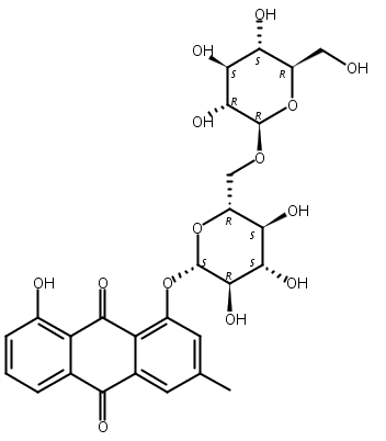 大黄酚-1-O-β-龙胆二糖苷,Chrysophanol-1-O-β-gentiobioside