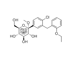 达格列净杂质36,(2S,3R,4S,5S,6R)-2-(4-chloro-3-(2-ethoxybenzyl)phenyl)-6-(hydroxymethyl)-2-methoxytetrahydro-2H-pyran-3,4,5-triol