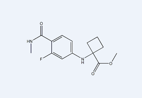 1-((3-氟-4-(甲基氨基甲酰基)苯基)氨基)环丁烷羧酸甲酯,methyl 1-((3-fluoro-4-(methylcarbamoyl)phenyl)amino) cyclobutanecarboxylate