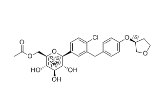 恩格列净杂质34,((2R,3S,4R,5R,6S)-6-(4-chloro-3-(4-(((S)-tetrahydrofuran-3-yl)oxy)benzyl)phenyl)-3,4,5-trihydroxytetrahydro-2H-pyran-2-yl)methyl acetate