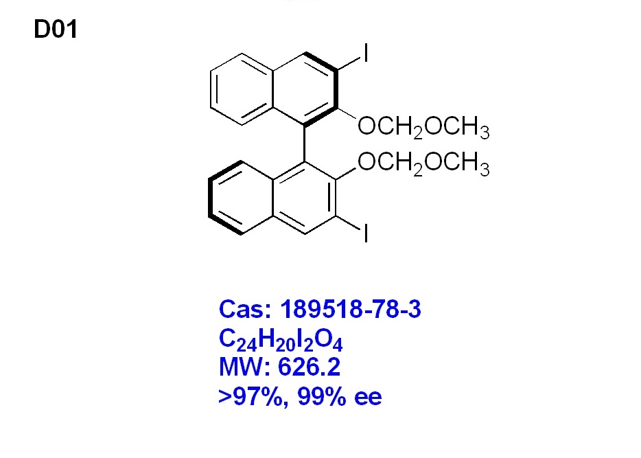 (R)-3,3'-二碘-2,2'-雙(甲氧基甲氧基)-1,1'-聯(lián)萘酚,(R)-3,3'-Diiodo-2,2'-bis(methoxymethoxy)-1,1'-binaphthalene