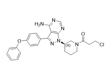 依鲁替尼杂质05,(R)-1-(3-(4-amino-3-(4-phenoxyphenyl)-1H-pyrazolo[3,4-d]pyrimidin-1-yl)piperidin-1-yl)-3-chloropropan-1-one