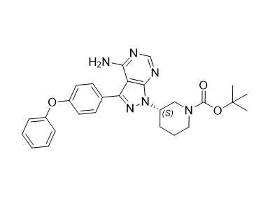 依鲁替尼杂质08,(S)-tert-butyl 3-(4-amino-3-(4-phenoxyphenyl)-1H-pyrazolo[3,4-d]pyrimidin-1-yl)piperidine-1-carboxylate