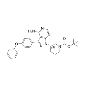 依鲁替尼杂质08,(S)-tert-butyl 3-(4-amino-3-(4-phenoxyphenyl)-1H-pyrazolo[3,4-d]pyrimidin-1-yl)piperidine-1-carboxylate