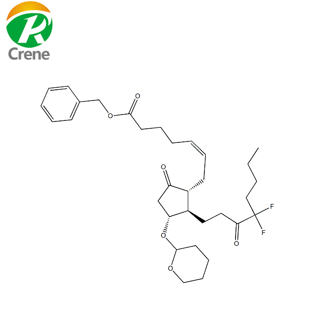 Prost-5-en-1-oic acid, 16,16-difluoro-9,15-dioxo-11-[(tetrahydro-2H-pyran-2-yl)oxy]-, phenylmethyl e,Prost-5-en-1-oic acid, 16,16-difluoro-9,15-dioxo-11-[(tetrahydro-2H-pyran-2-yl)oxy]-, phenylmethyl ester, (5Z,11a)-