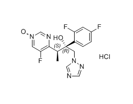 伏立康唑杂质08（盐酸盐）,4-((2S,3R)-3-(2,4-difluorophenyl)-3-hydroxy-4-(1H-1,2,4-triazol-1-yl)butan-2-yl)-5-fluoropyrimidine 1-oxide hydrochloride